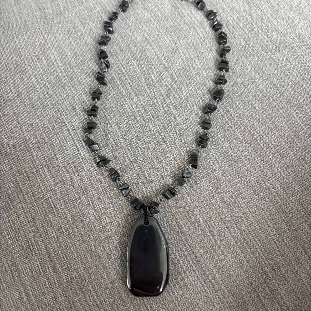 Silver Stone‎ adjustable Beaded Necklace
